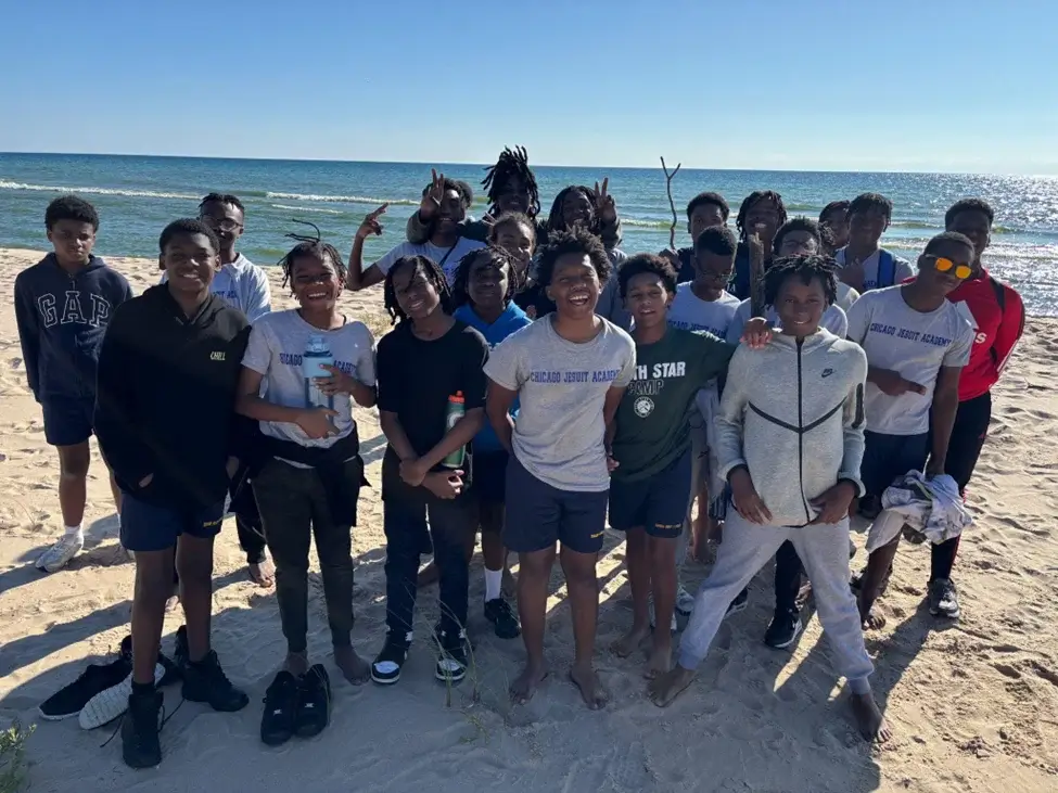 CJA students at the beach