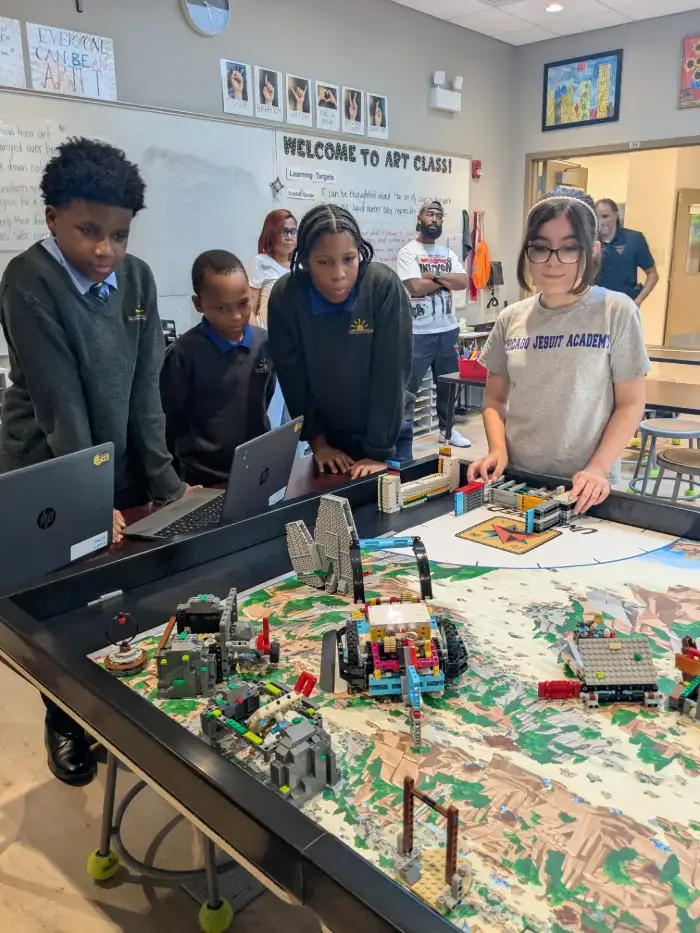 CJA students in robotics lab